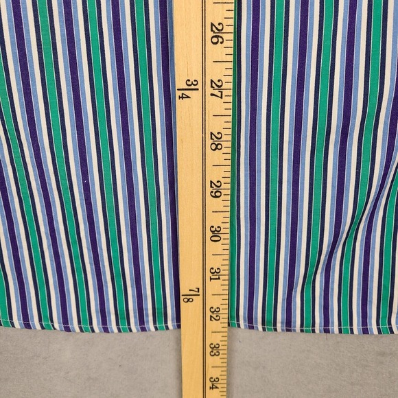 Polo‎ Ralph Lauren Shirt Men's Medium 15 1/2 Striped Curham Classic Fit Button - Picture 11 of 12